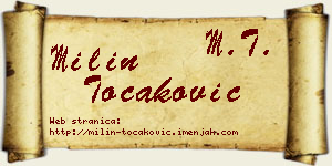 Milin Točaković vizit kartica